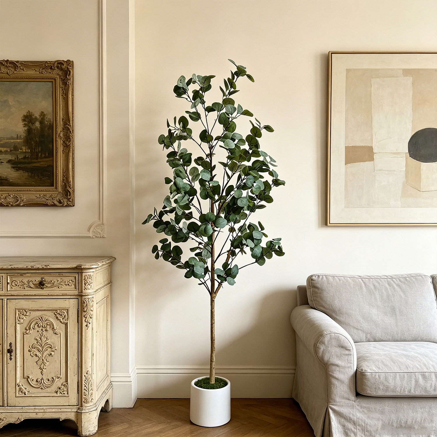 Ficus Lyrata Tree - Arbre d'eucalyptus artificiel réaliste de 120-155